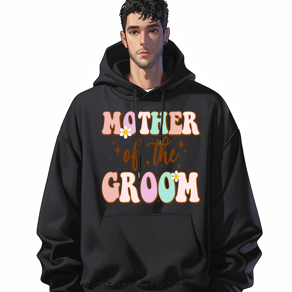 

Groovy Mother Of The Groom Hoodies Cute Long Sleeve MOther Gift Idea Round Collar Woman Sweatshirt Slogan Hoodies