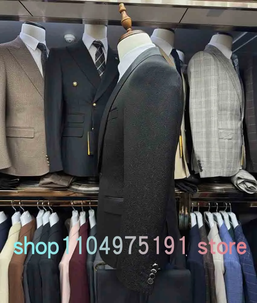 Luxury Crystal Beading 3-piece Men's Suit (Blazer+Vest+Pants ) Temperament Men's Stage Costume Wedding Party Dress prom dresses