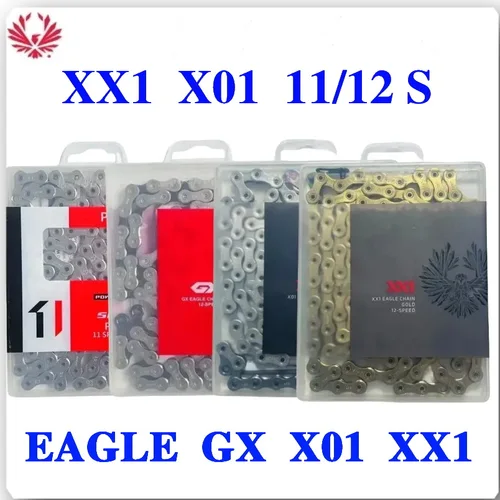 Imagen 1 del producto XTR M9100 cadena plateada de 12 velocidades MTB cadena de bicicleta de carretera enlace de bloqueo de energía piezas originales de bicicleta Eagle X01 XX1 GX 11S/12S