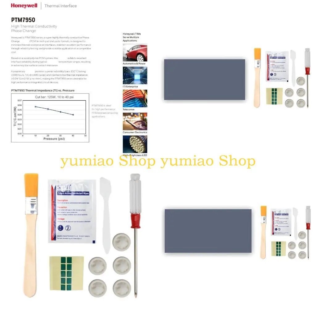 

587B Efficient PTM7950 Термопрокладка Силикон высокой проводимости для охлаждения графического процессора/процессора Доступен в