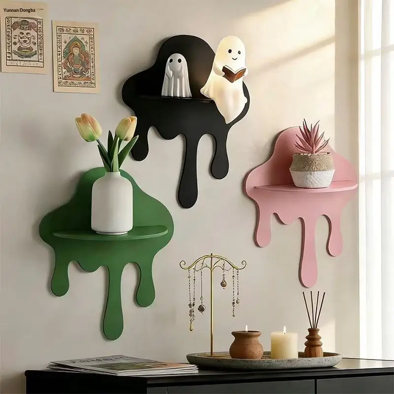 【S】Creative Cloud Storage Holder Irregular Shape Wall Mounted Storage Rack Homestay Home Decor Storage Stand Craft Ornament Gift