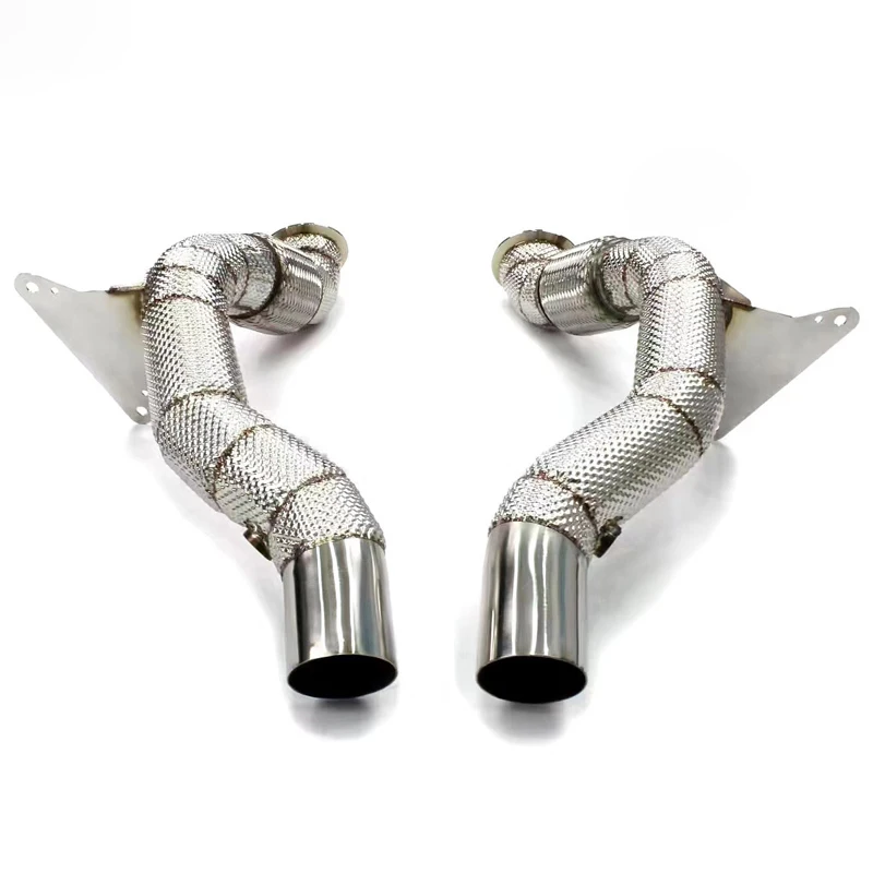 

for Ferrari 488 exhaust downpipe with heat shield, high temperature resistant, upgraded and modified with TIG manual welding
