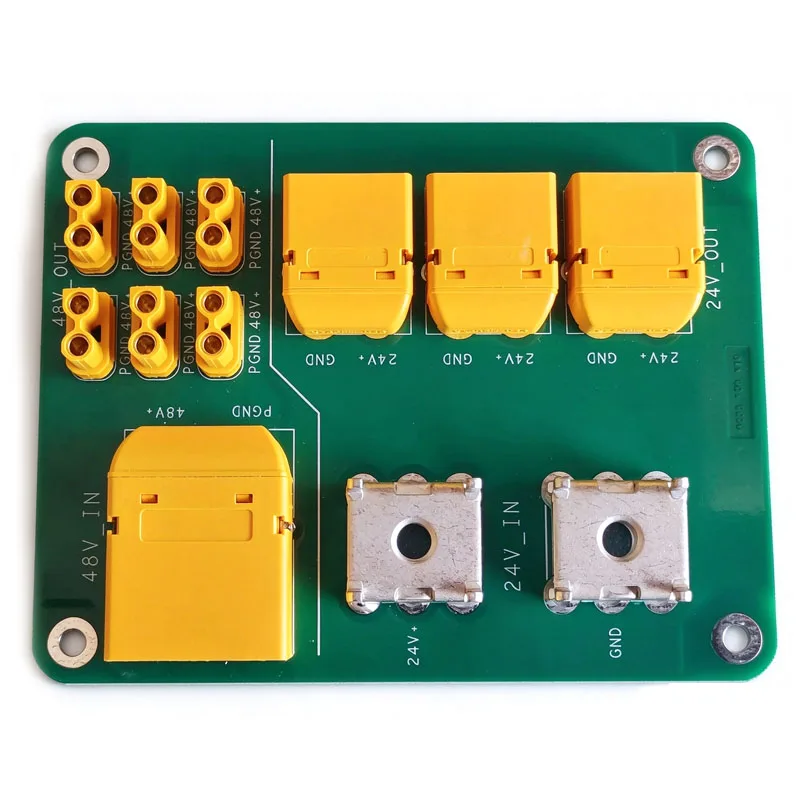 1PCS 48V / 24V Dual Channel Power Distribution Board XT90 to XT30 / M5 Soldering Terminal to XT60 PDB DIY Modification Accessory