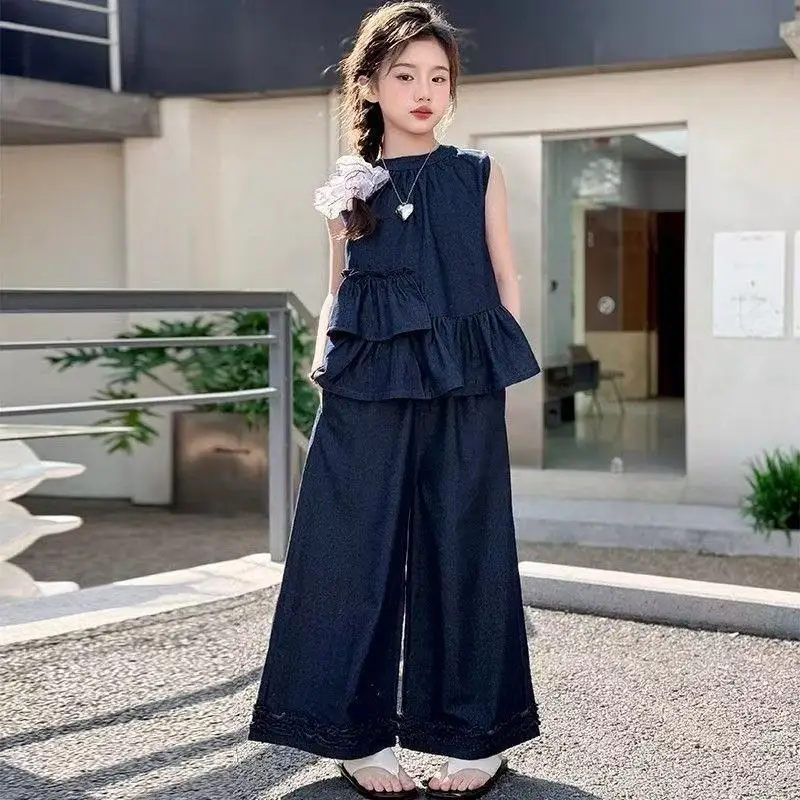 

Cowboy Children's Clothing Girl Setup Summer Suit Clothes Girls Set Sets From 10 12 Years Old Suits Elementary Student 8 Year Up