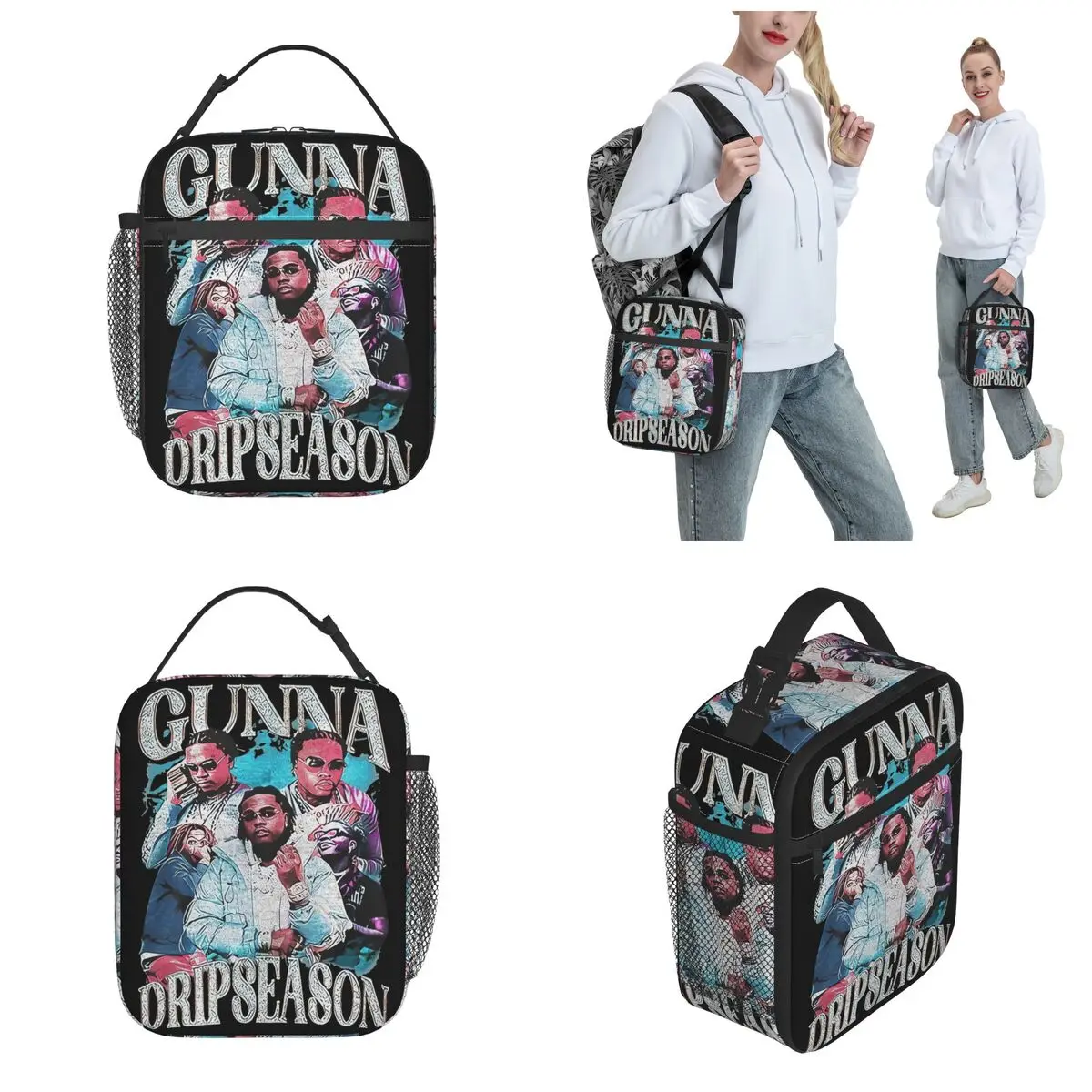 Rapper Gunna Wunna World Thermal Insulated Lunch Bags for Picnic Portable Food Bag Cooler Thermal Lunch Boxes