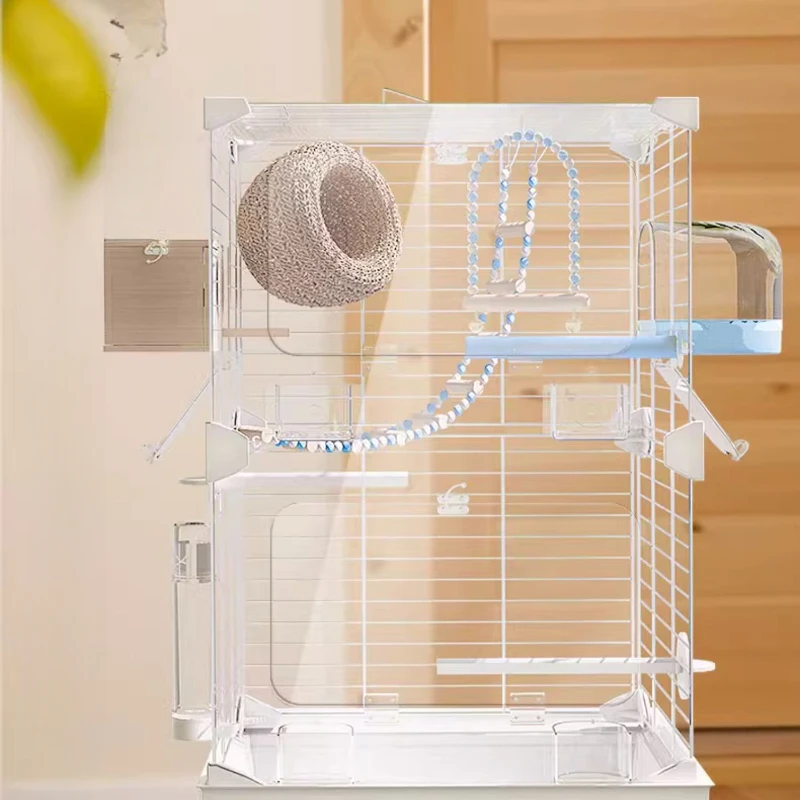 Large Acrylic Transparent Bird Cages Budgie Canary Outdoors Portable Bird Cages Southe Park Jaula Pajaro Pet Products WZ50BC