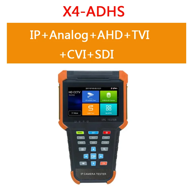 Cctvオールインワンネットワークカメラテスター、X4-ADHSタッチスクリーン、8mp ahd、8mp cvi、8mp tvi、8mp、EX-SDI, 4インチ