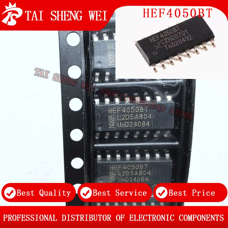 10pcs of new HEF4050BT six-way co-directional buffer IC 4050BT SOP-16 high current output non-inverting buffer chip