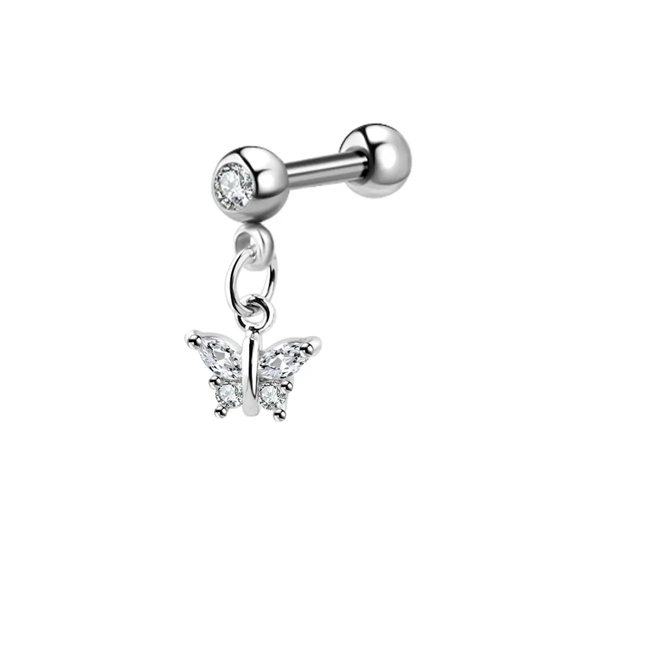 1PCS Kreuz Ohr Tragus Piercing Ohrring Stud Barbell Kristall Knorpel Stud Ohrring Helix Piercing Daith Schmuck Rook Conch Stud