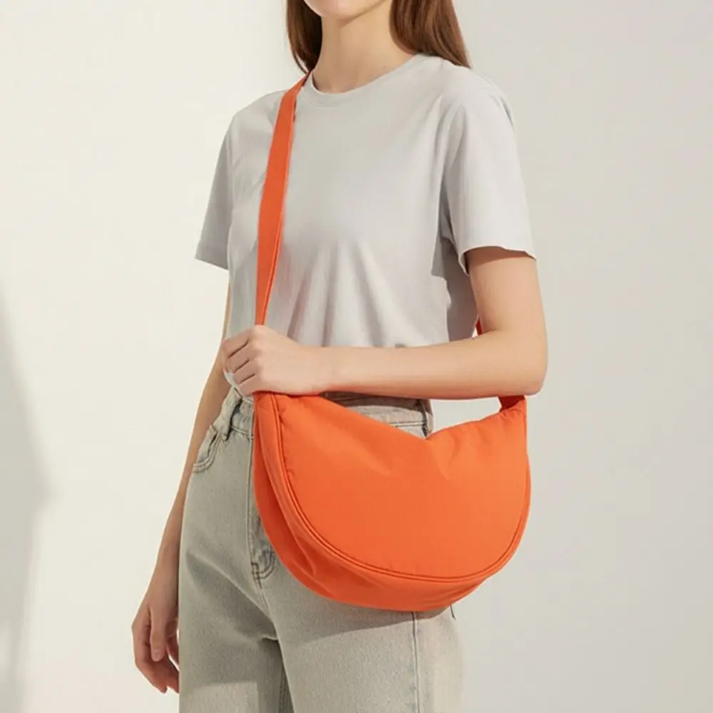 Fashion Nylon Nylon Hobos Bag Large Capacity Solid Color Shoulder Bag Dumpling Bag Crossbody Half Moon Bag Female Handbag