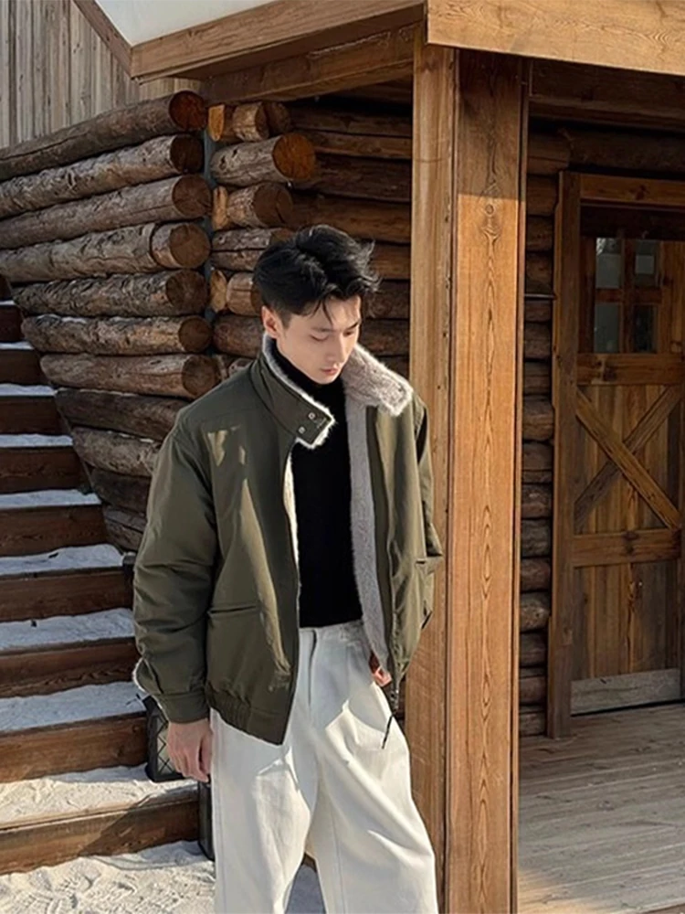 

Мужская двусторонняя утепленная куртка-жакет с хлопковым наполнителем, воротником-стойкой, зимняя верхняя одежда, повседневная, свободного кроя, с длинными рукавами