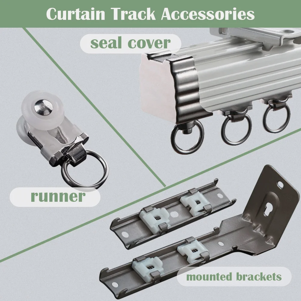 Guangluo Double Tracks Heavy-duty Load Support Curtain Rails Ceiling Or Wall Mounting For Living Room Bedroom Office
