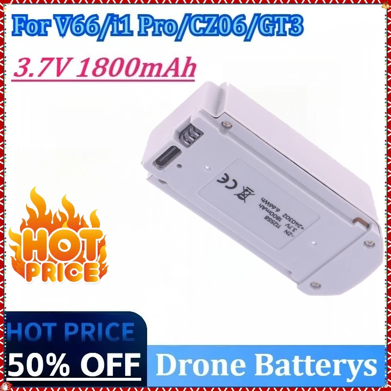 

3.7V 1800mAh High Quality Replacement Drone Battery for V66/CZ06/i1 Pro/GT3 RC Quadcopter Accessory Parts Rechargeable Battery