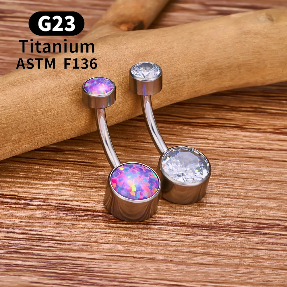 ASTM F136 Titan Bauchnabelringe Runde CZ 14G Innengewinde Bauchnabelpiercings Bauchbarren Damen Nabelpiercing Körperschmuck – Detail 10
