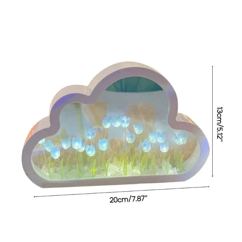 Fai da te Cloud Tulipani Luce notturna Artigianato decorativo Decorazioni per la casa Forniture per matrimoni Compleanno Vacanze