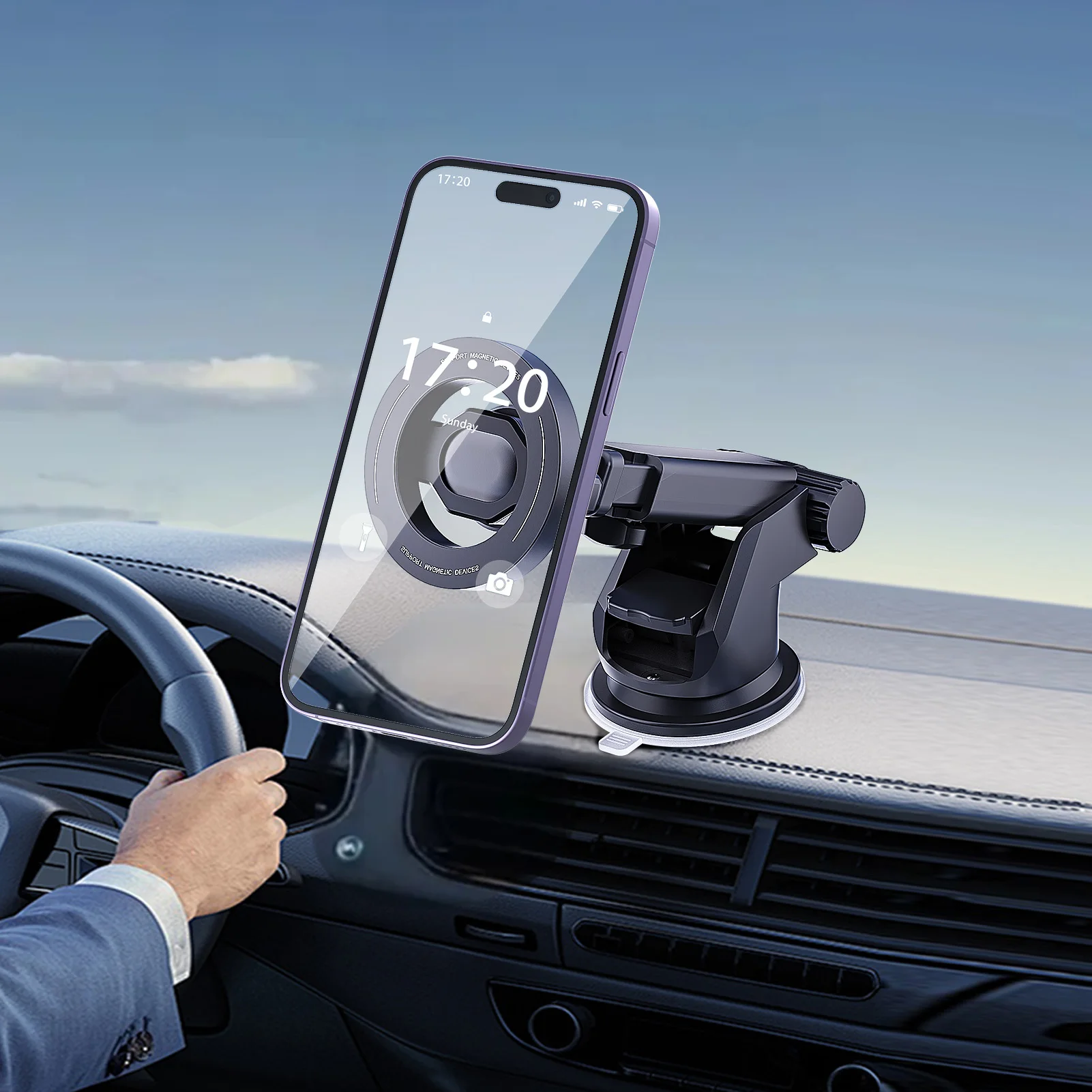 

Xnyocn Dashboard Magnetic Phone Holder for Car, Compatible with MagSafe Car Mount,Windshield Magnetic Car Mount, Car Accessories