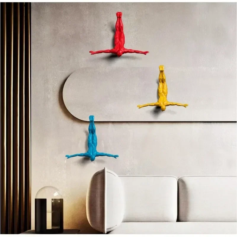 

Industrial Style Wall Hanging Sculpture Bungee Jumper Statues A Sporty Person Figurine For Living Room Wall Decoration Ornaments