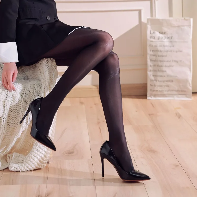 Damen-Strumpfhose mit hoher Taille, glänzend, reflektierend, ultradünn, 8D-Seidenstrümpfe, Pferdeöl-Socken, glatte, glänzende Damen-Leggings-Socken