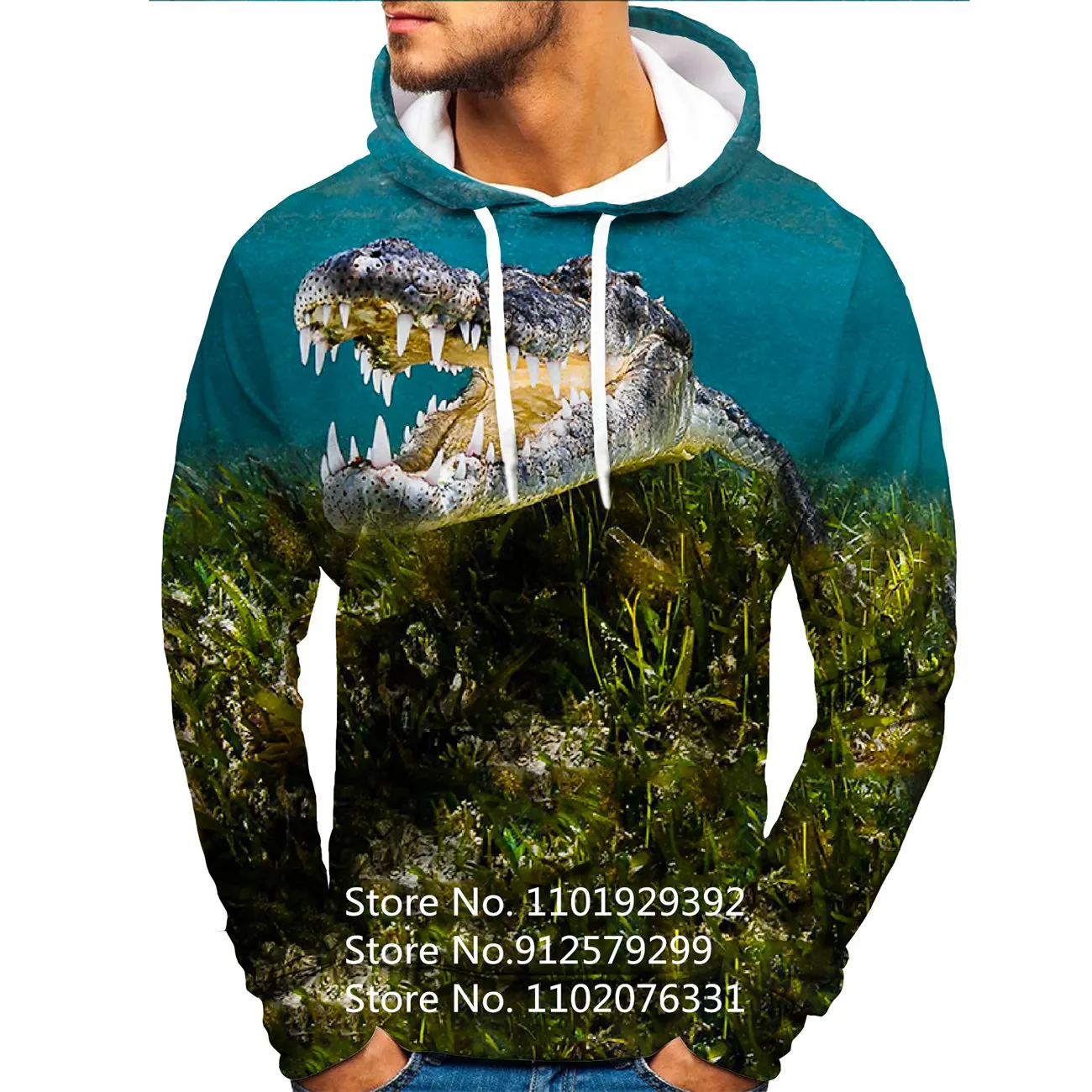 

Men's Hoodies Sweatshirt Tropical Rainforest Crocodile 3D Print Hoodie Streetwear Harajuku Pullover Hip Hop Jacket