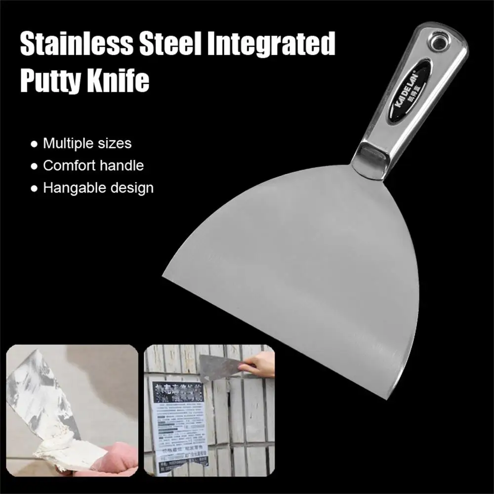 Putty Knife De Aço Inoxidável Pá De Gesso Limpa, Espátula De Enchimento, Raspador De Papel De Parede, Ferramenta De Construção