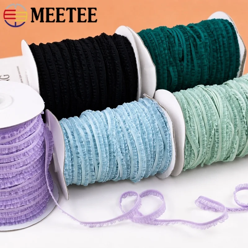 

20/40M 6mm Elastic Band Clothing Hat Decorative Ribbons Lace Bra Strap Stretch Bands Dress Trimming Laces DIY Sewing Accessories
