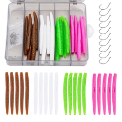 Goture Kit Señuelos Vinilo Senko y Jig Head para Lubina