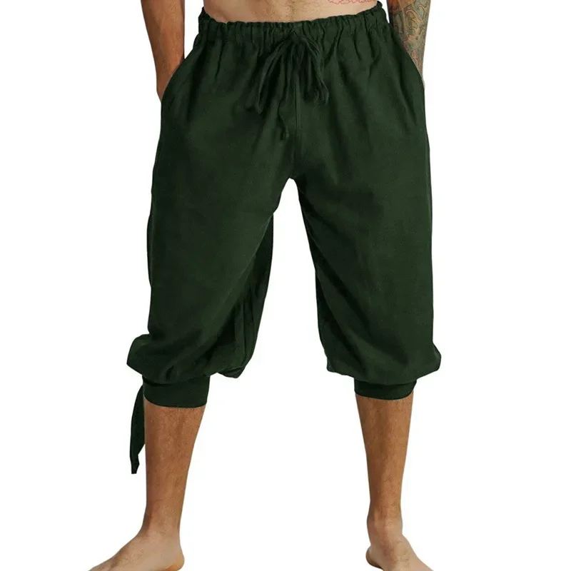 Men Medieval Renaissance Viking Pirate Pants Cosplay Costume Loose Pants Horseman Peasant Castaways Costume Bloomers Trousers