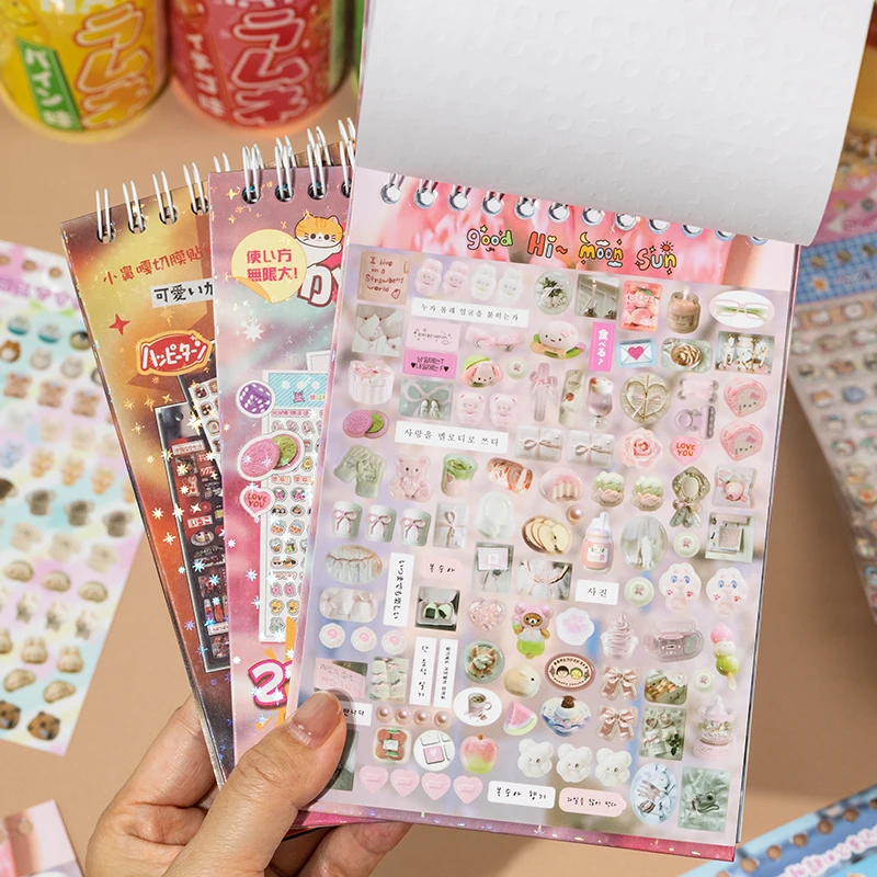 18 ورقة لطيفة للأطعمة كعكة الفاكهة الرجعية ملصق مزخرفة كتاب سكرابوكينغ كتيب المواد ملصقات الهاتف هدية للأطفال