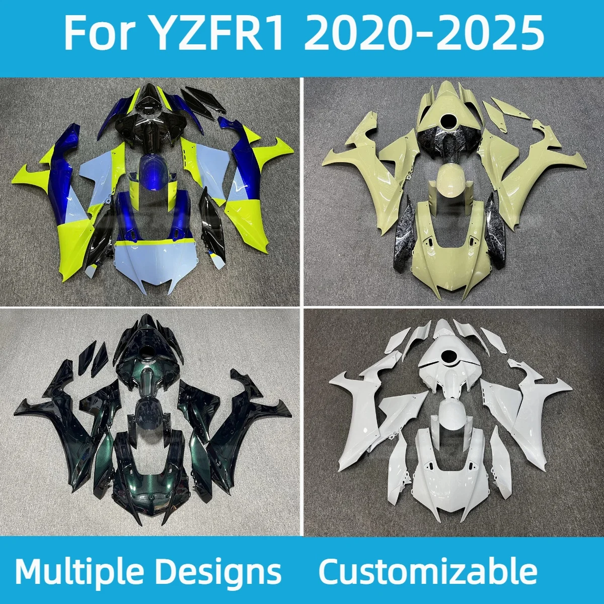 

Для YAMAHA YZF R1 2020-2025 мотоцикла послепродажного обслуживания ABS инъекционные обтекатели кузова комплект обтекателя корпуса пластиковый чехол комплект YZFR1