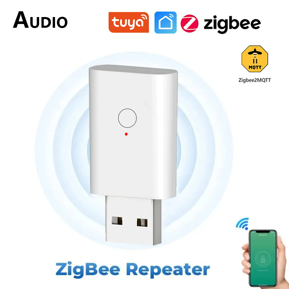 Tuya ZigBee 3.0 USB Signal Repeater, Amplificador de sinal, Extensor para Smart Life, Dispositivos de automação residencial, Funciona com ZigBee2MQTT