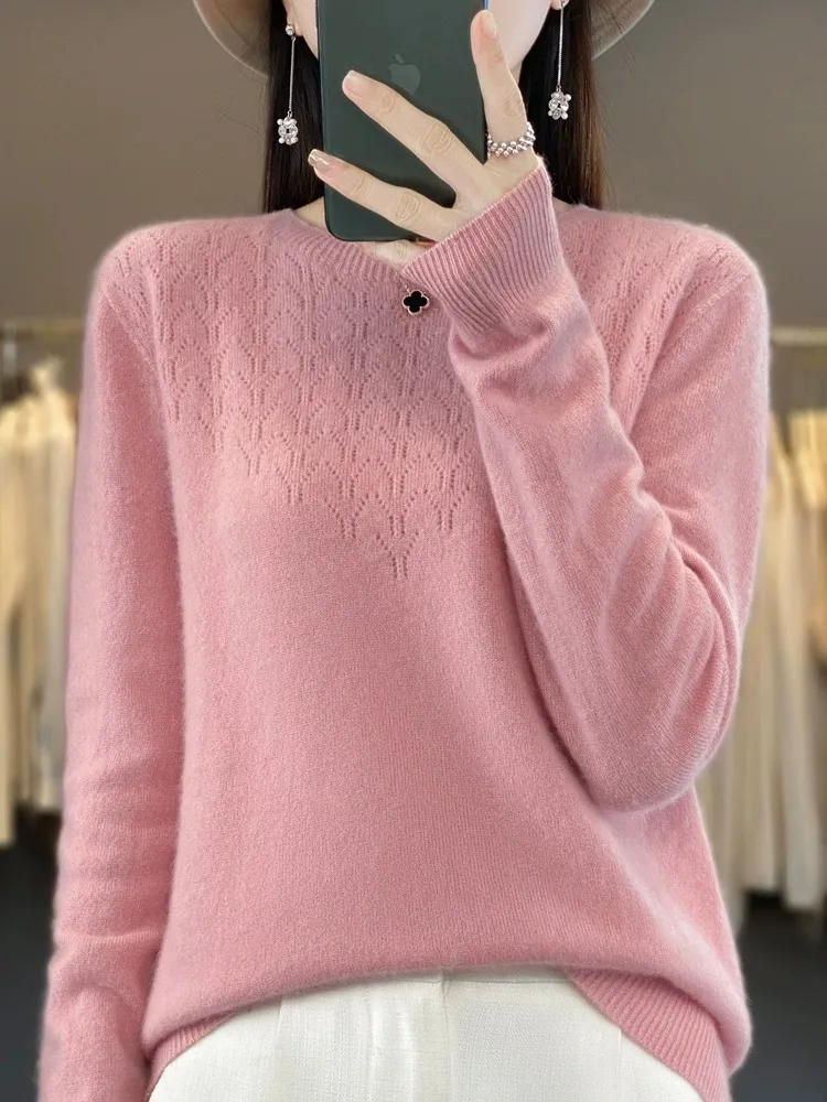 슬 원피스 울 스웨터 여성용 라운드 넥 가을 겨울 니트 롱 스웨터 베이직 다용도 카메라 니트...