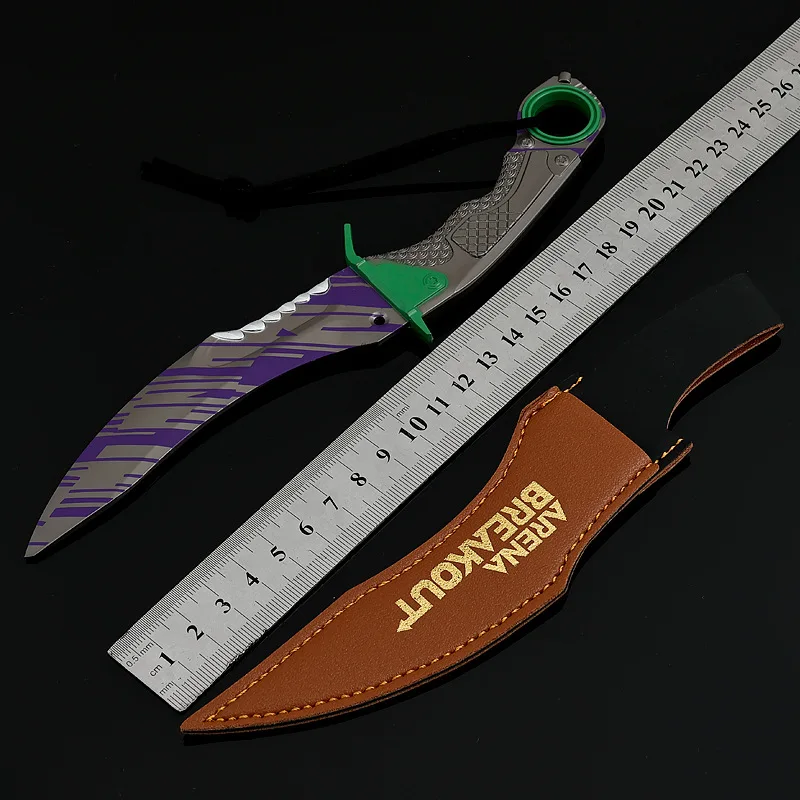 22 سنتيمتر/8.66in ساحة اندلاع لعبة الأجهزة الطرفية هجوم سريع منحني سكين أغطية جلد الحرف المعدنية لعبة نماذج الحلي الصبي هدية #3