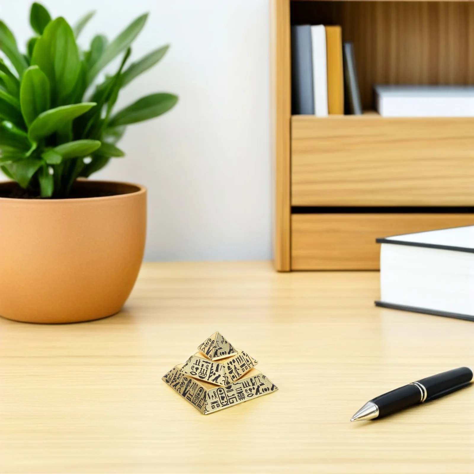 الهرم المصري مصغرة تمثال راتنج سطح المكتب زخرفة الإجهاد الإغاثة تململ سبينر ديكور المنزل المصري الهرم النحت #1