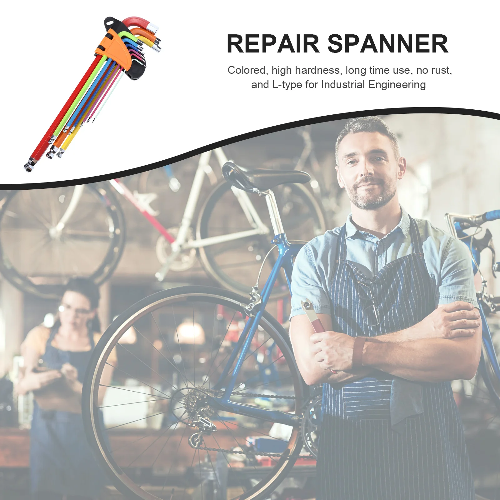 

9pcs L-Shaped Hexagon Wrench Set Colored Steel Long Handle Anti-Rust Repair Tool For Vehicle Appliance Garden