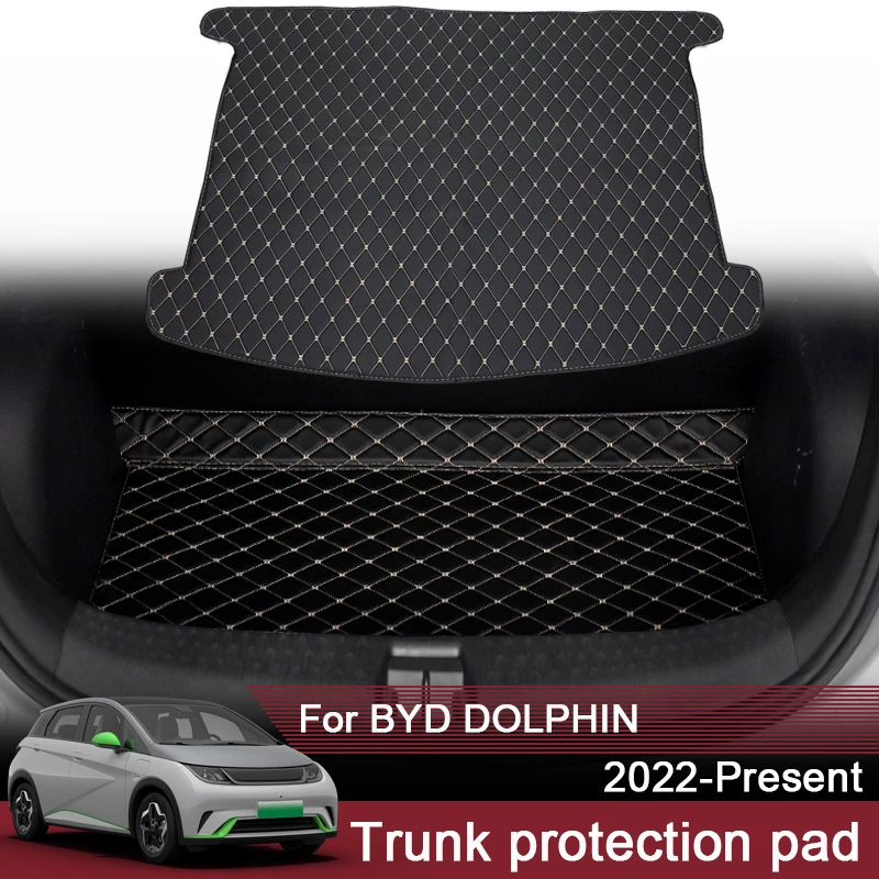 

1pc Car Custom Rear Trunk Mat For BYD Dolphin 2022-Present Leather Waterproof Auto Cargo Liner Pad External Accessory