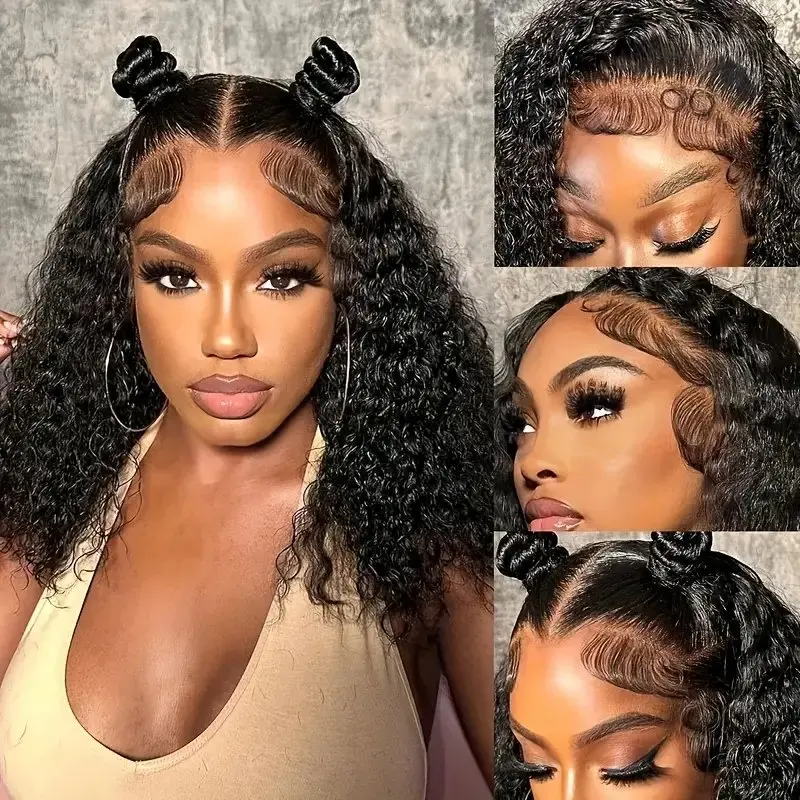 Rosabeauty 40 Inch 13x4 Deep Wave 150% Lace Front Human Hair Wig Glueless Ready To Go Curly Wig Nature Color For Women