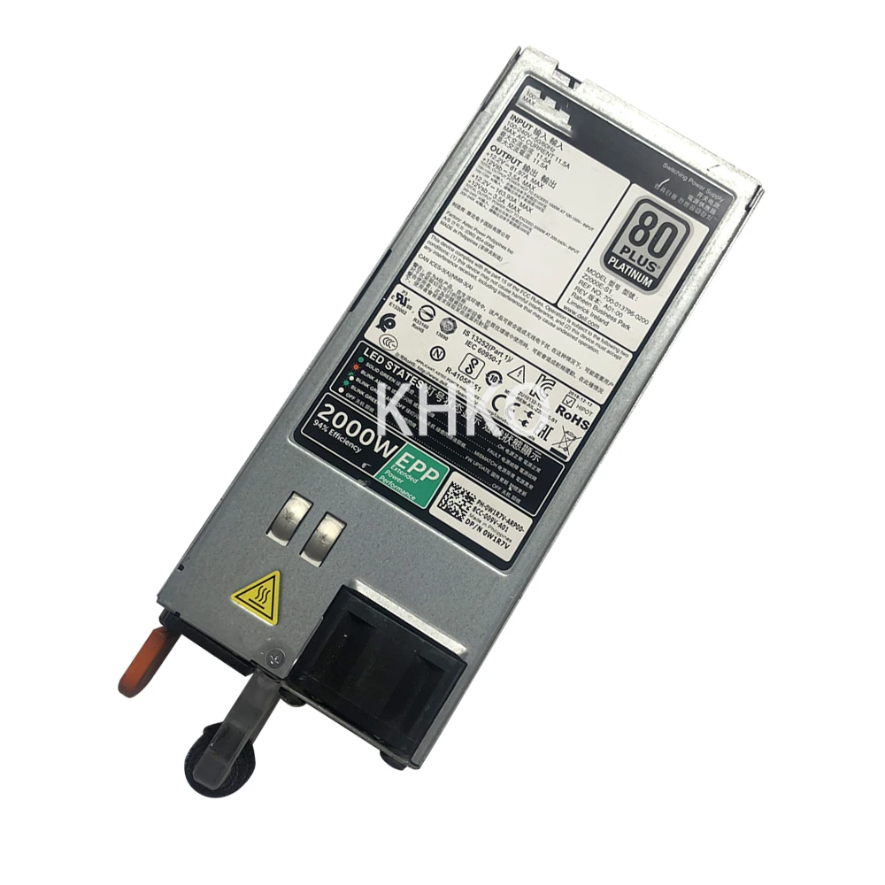 Used Original 2000W For PowerEdge R740 Server Power Supply Z2000E-S1 D2000E-S0 0W1R7V 039K3H 0MVP7C 0J5WMG Hot Plug Power