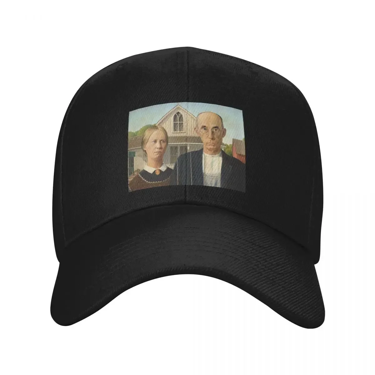 

High Res Grant Wood American Gothic 1930 Baseball Cap birthday Designer Hat Golf Men Women's