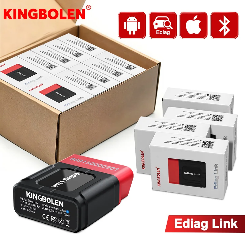 KINGBOLEN Ediag Link OBD2 Scanner Bluetooth,All System Bidirectional Scan Tool for iOS & Android,10+ Hot Reset Functions, Code Reader for Cars and Trucks,CANFD Protocol,FCA AutoAuth,1 Year Free Update,TPMS Reset,Throttle Relearn,SAS Reset