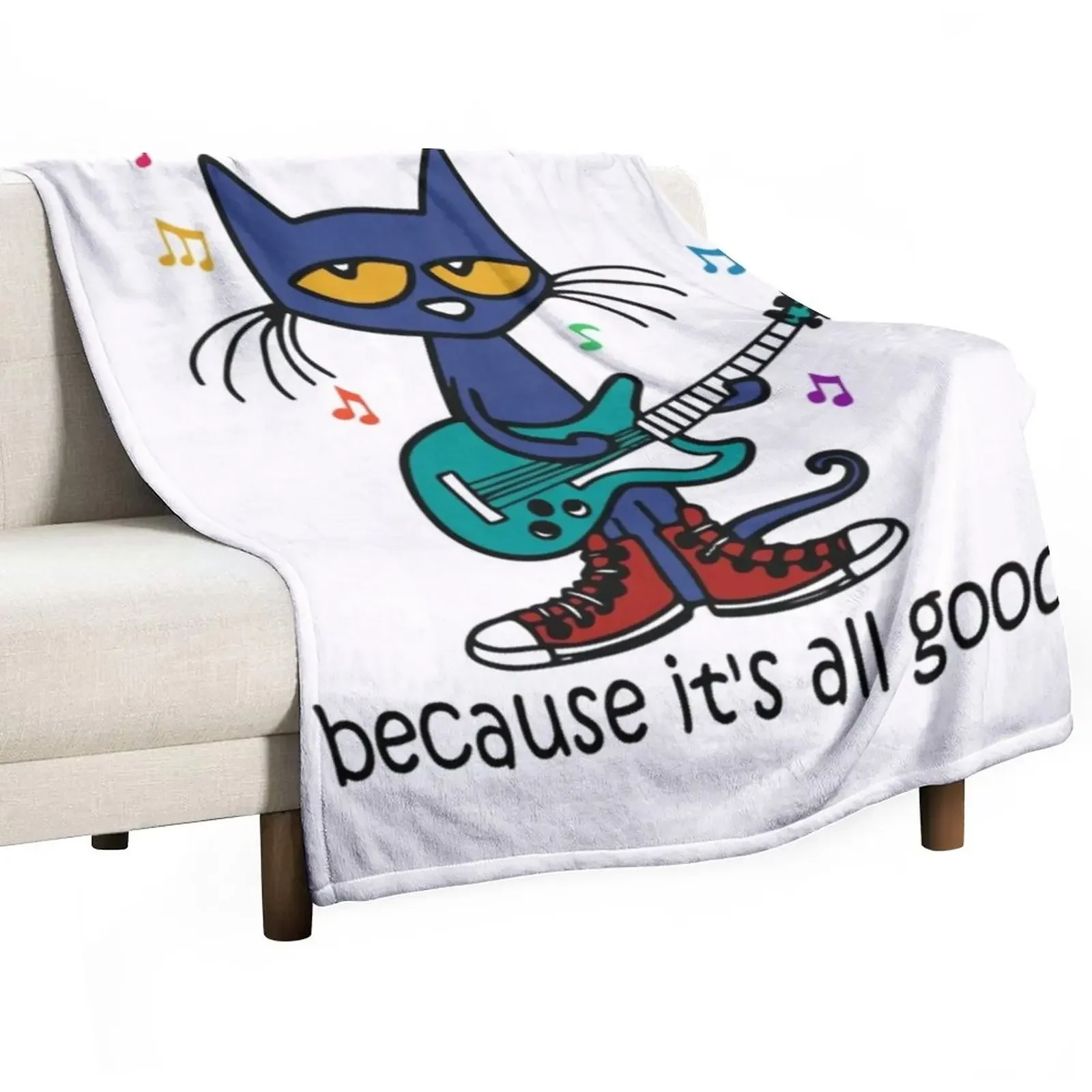 Pete The Cat The singer It's All Good Perfect Throw Blanket Fashion Sofa Blankets Giant Sofa Blanket