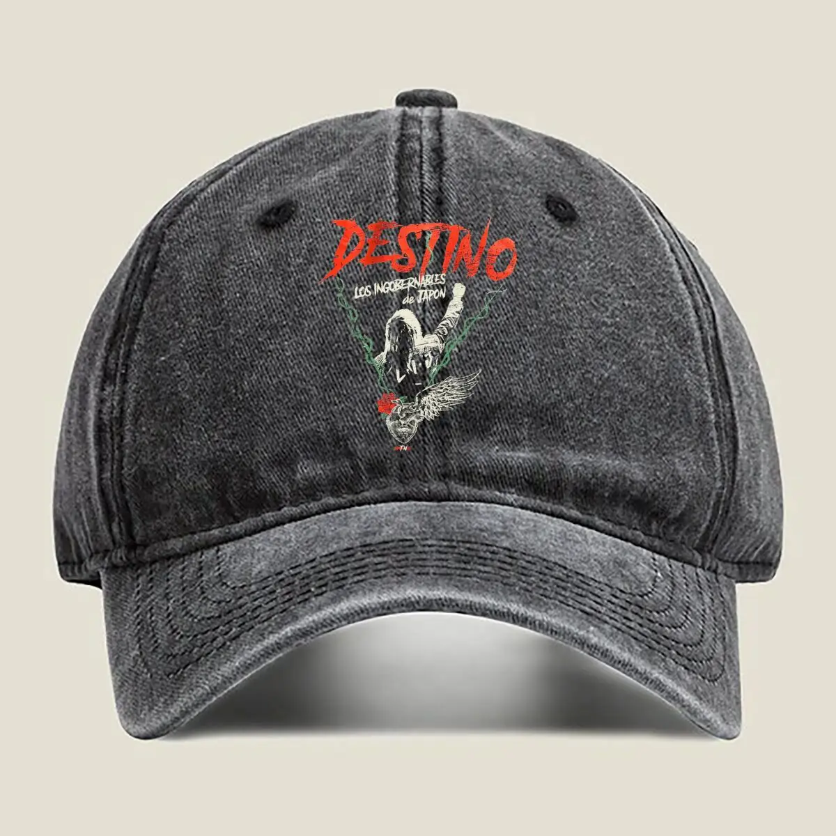 

Destino Bold, Text - Themed Art Washed Baseball Cap