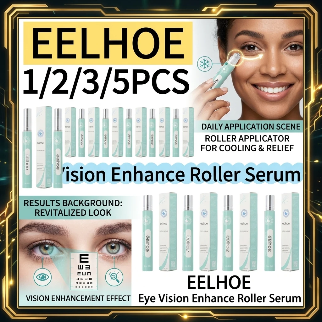 EELHOE 1-5PCS Eye Vision Enhance Roller Serum Relieve Dry Improve Eye Fatigue Keep Health Reduce Discomfort Lutein Eyes Care