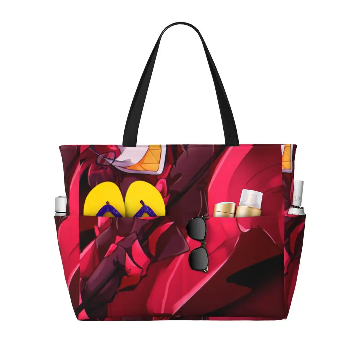 Creative Alastor Hazbin Hotels Anime Beach Tote Bag Sport Gym Yoga Duffle Large Tote Bag Women Travel Bag Fitness bag