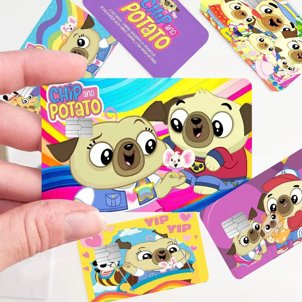 Chip and Potato Diy Credit Debit Card Sticker Party Sticker Decoration Waterproof Small Chip Card Skin Sticker