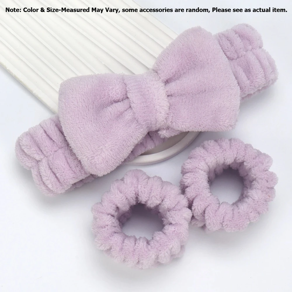 3pcs/set Spa Headband Wristband for Washing Face Microfiber Makeup Towel Hair Bands Washband Scrunchies Absorbent Wrist