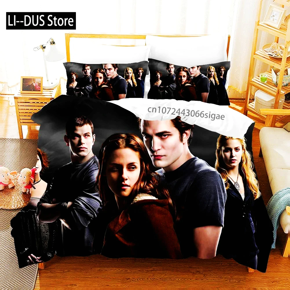 

Twilight Series Duvet Cover Set And Pillowcases Vampire Hot Movies Single King Full Fashion 3D Bedding Set For Adults Bed Linen