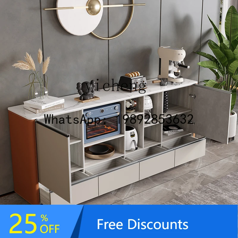 

AA Saddle Leather Side Cabinet Kitchen Multifunctional Microwave Oven Oven Locker