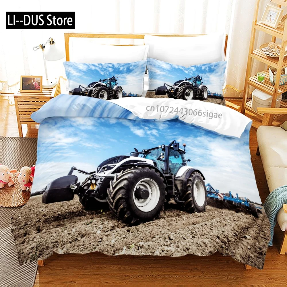 

Tractor Bedding Set Bedspread Single Twin Full Queen King Size Sports Bed Set Aldult Bedroom Duvetcover 2 conjunto de cama