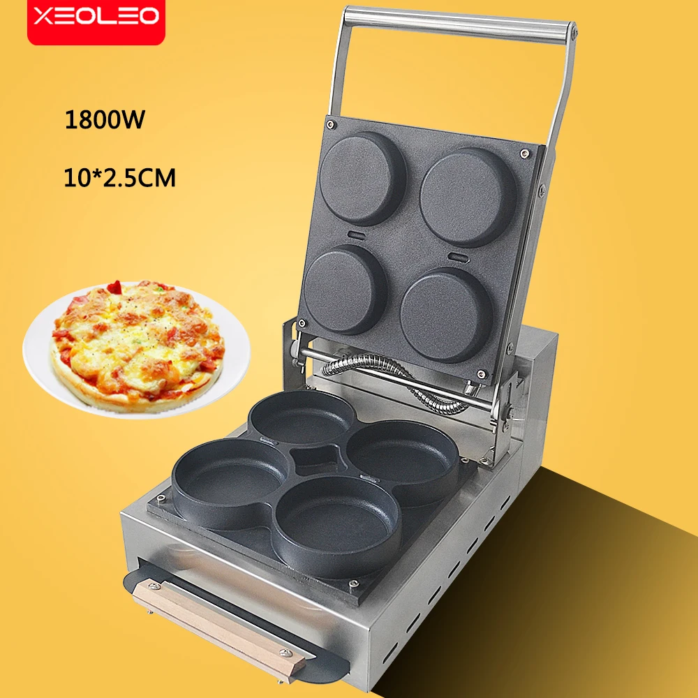 XEOLEO Commercial Pizza Maker 1800W Crepe Maker Pizza Maker 4 Mini Pizza Machine Multifunctional Pizza Pancake Machine Non-stick