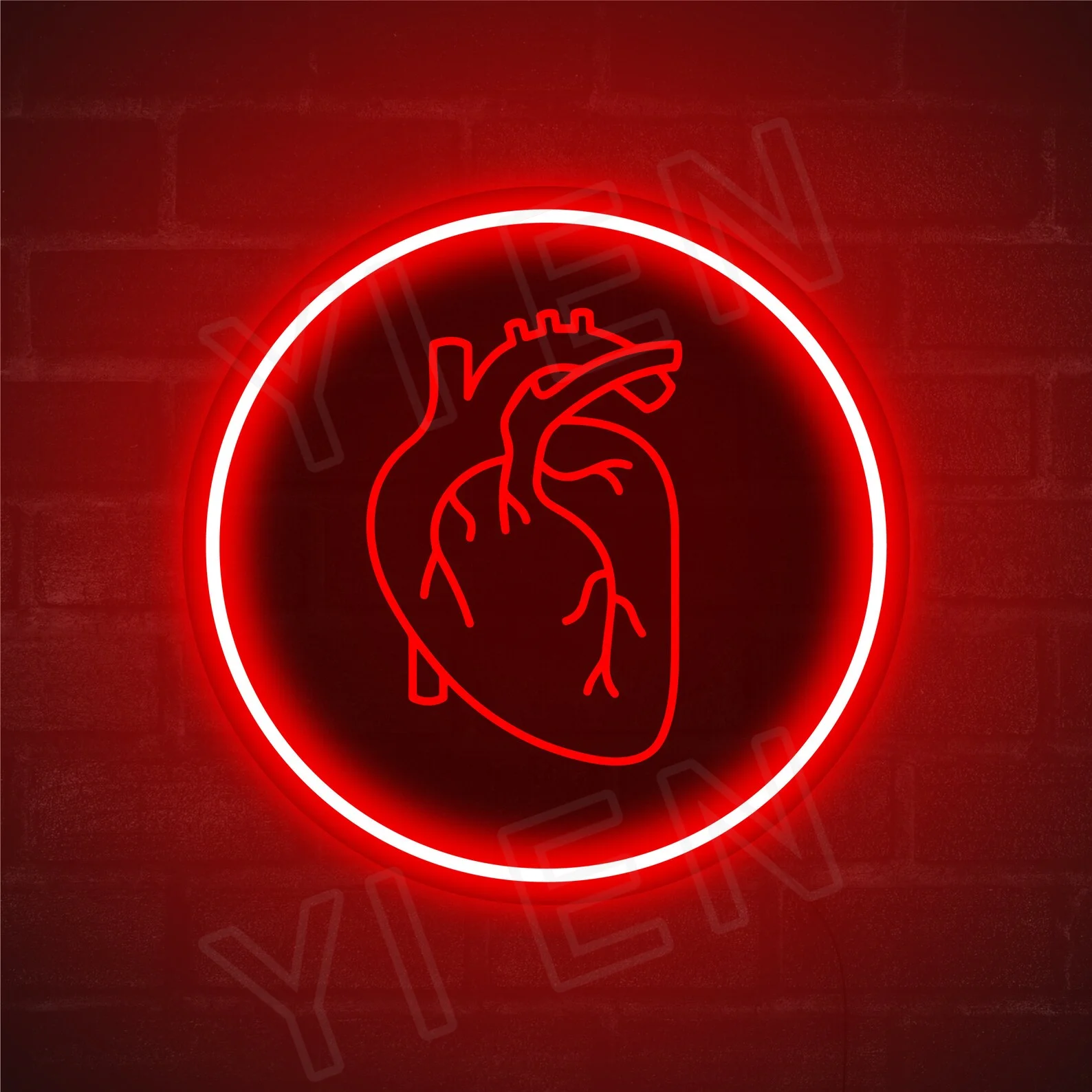 3d Anatomisch Hart Neon Teken, Hart Led Licht, Hart Neon Bord Slaapkamer, Hart Neon Licht, Hart Geleid Teken, Hart Licht Teken